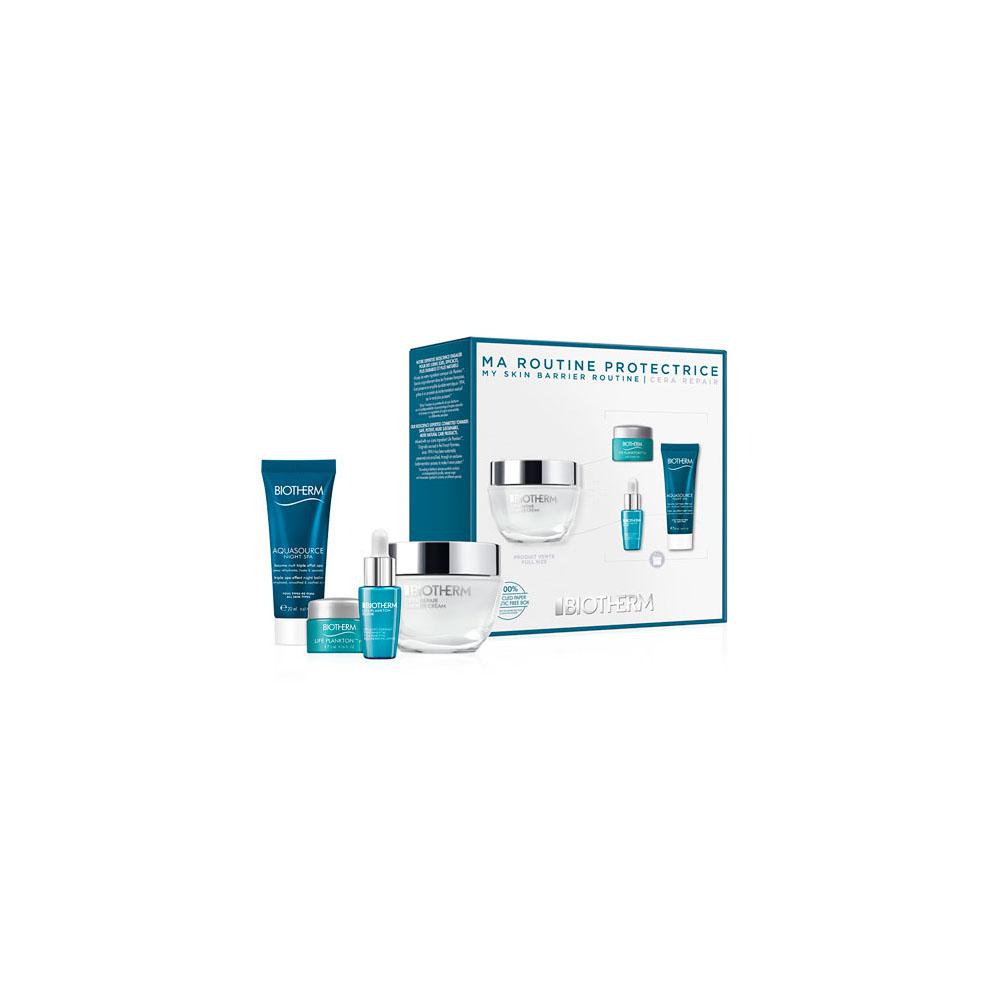 Biotherm cera repair 50ml+ life plankton 8ml + contorno de ojos 5ml + aquasource baño de noche20ml