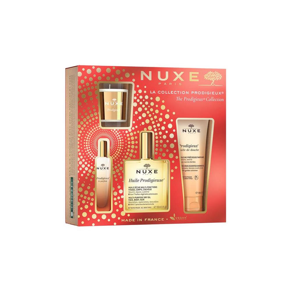 Nuxe huile prodigieuse 100ml+ aciete de ducha 100ml + parfum 15ml + vela 70gr