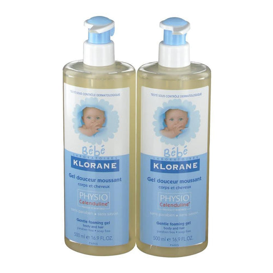 Klorane bebe gel limpiador suave 2x500ml