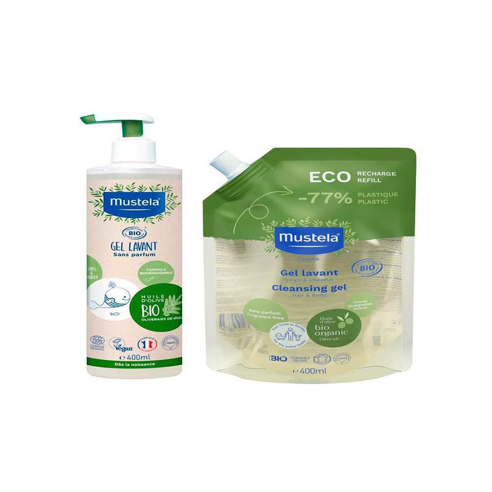 Mustela bio gel champu 400ml + 400ml rec